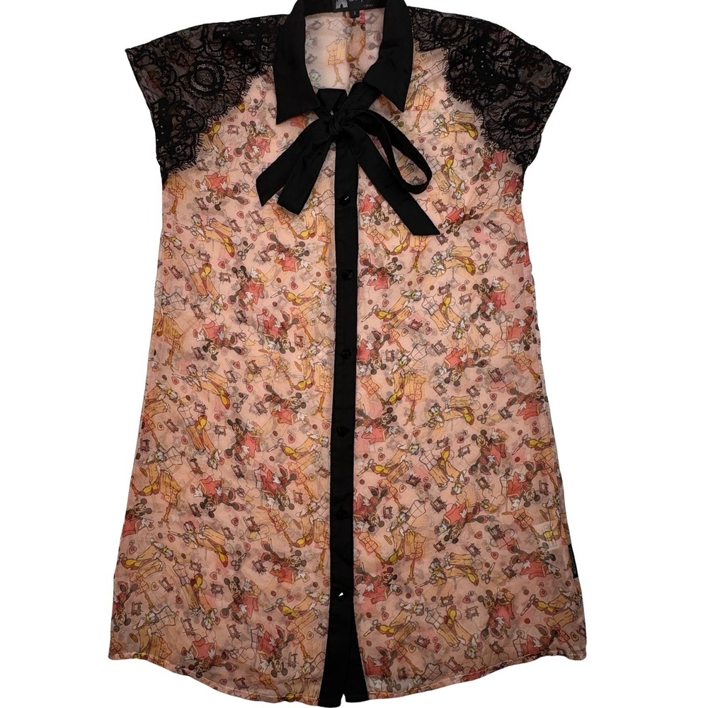 Disney Minnie Mouse‎ Daisy Duck Blouse Women S Sheer Lace Hong Kong Disneyland